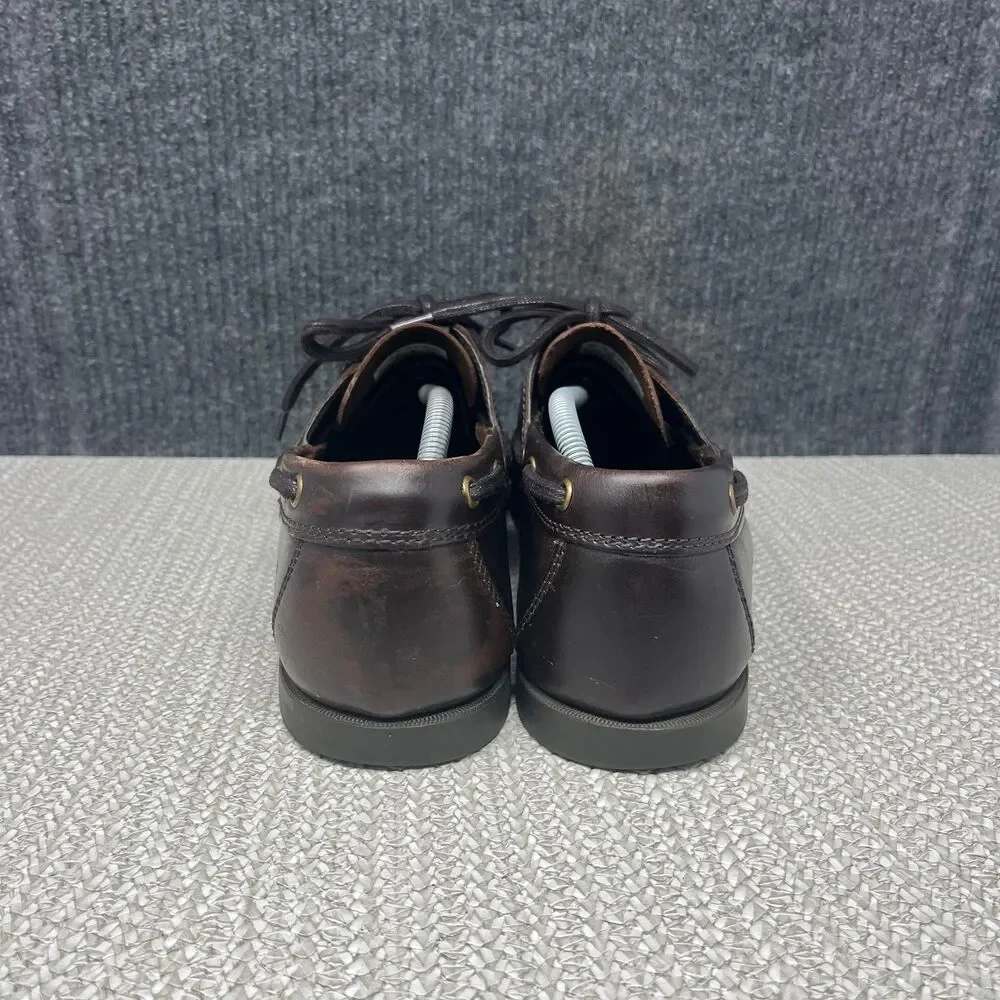Timberland Cedar Bay Brown Leather Boat Shoes Slip On 2-Eye Mens 11.5 US